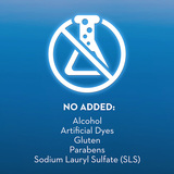 No added: alcohol artificial dyes gluten parabens sodium lauryl sulfate