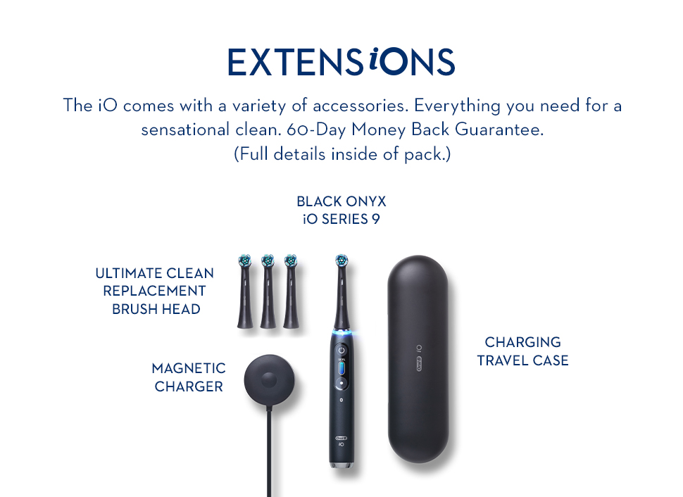 Oral-B iO Series 9 Black Onyx electric toothbrush accessories