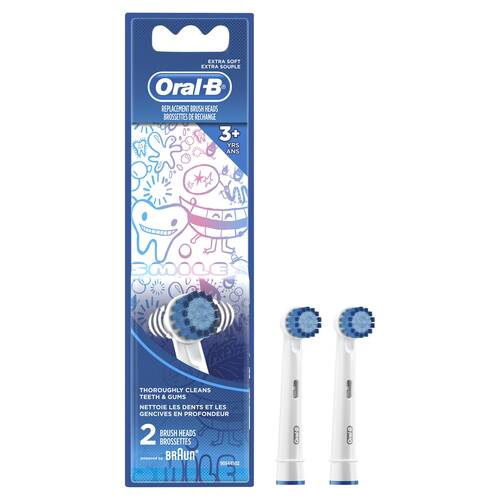 Oral-B Sensitive Electric Toothbrush Replacement Brush Head for Kids, 2-Count