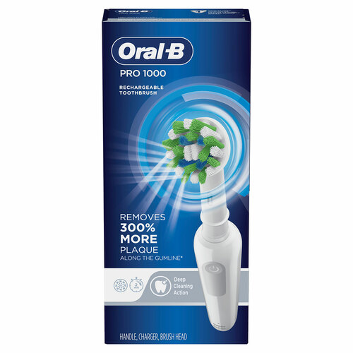 Pro 1000 Rechargeable Electric Toothbrush, White
