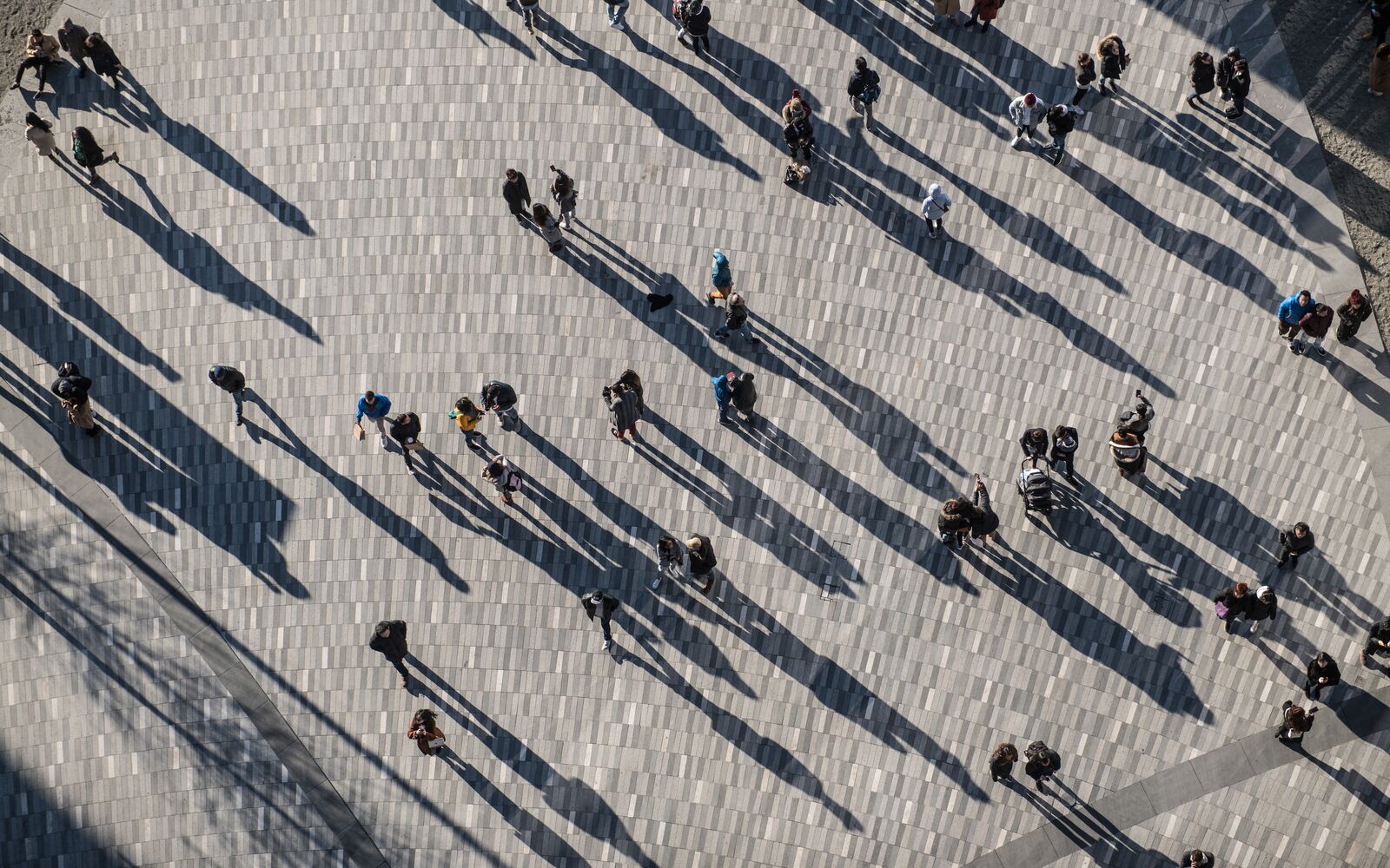 People crowd walking on around city square view from the top; Shutterstock ID 1343605229; purchase_order: Main Visual; job: ; client: ; other: