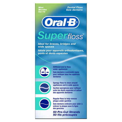 Oral-B Super Floss for Braces, Bridges and Wide Gaps